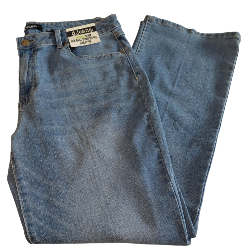 D. Jeans Blue Denim Highwaist Skinny Bootcut Jeans Petite NWT Size 16P